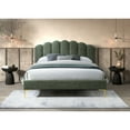 thumbnail image 4 of Omax Decor Bella Modern Fabric Upholstered Queen Platform Bed in Forest Green, 4 of 6