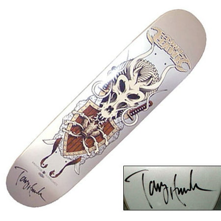 Tony Hawk Hand-Signed Dragon Shield Silver Skateboard