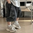 thumbnail image 4 of Boys Jean Shorts,Fashion Loose Elastic Waist Cargo Jean Shorts Boys Fashion Kids 4-5 Years Boy Clothes, 4 of 8