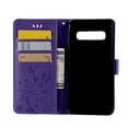 thumbnail image 4 of S10 Case, Samsung Galaxy S10 Case - Allytech Premium Wallet PU Leather with Fashion Embossed Flower Magnetic Clasp Card Holders Flip Cover with Hand Strap, Purple, 4 of 6