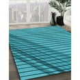 thumbnail image 3 of Ahgly Company Machine Washable Indoor Round Transitional Dark Cyan Green Area Rugs, 4' Round, 3 of 7