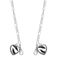 thumbnail image 1 of Silvertone Enamel Zebra Print Heart Silvertone Face Mask Necklace, 1 of 2