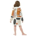 thumbnail image 7 of FORMRS Niños Bathrobe Unisex Hooded Robe Soft Plush Pajamas Sleepwear, Size 7-9T, White Abstract Shapes, 7 of 7