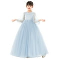 thumbnail image 2 of Ekidsbridal Girl Pageant Flower Girl Dress - V-Back with Puffy Tulle Sleeves 249-A (Size: 2-10), 2 of 4