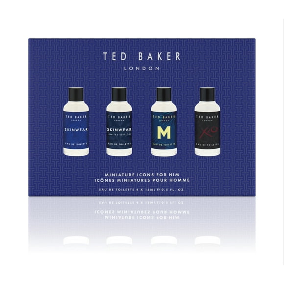 Ted Baker Mini Set for Him, Gift Set Containing 4 Minature Fragrances, Skinwear, Skinwear Limited Edition, M and X20, Mens Fragrance Set, 4 x 15ml