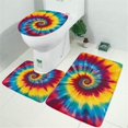 thumbnail image 2 of Colorful Rainbow Tie Dye Spiral Pattern Bathroom Rugs Sets 3 Piece,Toilet Cover Set,Absorbent Non Slip Bathroom Mats Sets with U-Shaped Contour Rug Toilet Rug Set, 2 of 5
