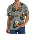 thumbnail image 3 of KLL Cartoon Tractor Print Men's Shirt Short Sleeve Button Down Summer Cuba Beach Shirts- 4X-Large, 3 of 7