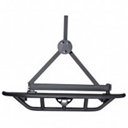 Jeep Bumper Tire Carrier - RRC Rear Bumper Tire Carrier, Black, 87-06 Jeep Wrangler
