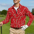 thumbnail image 5 of Aplkyhs Christmas Candy Cane Men Sport Cloth Golf Tennis Shirts Long Sleeve Sport Shirts Soft and Comfortable Lightweight with Collar Shirt Fit Plain for Golf Tennis Running Gym, 5 of 7