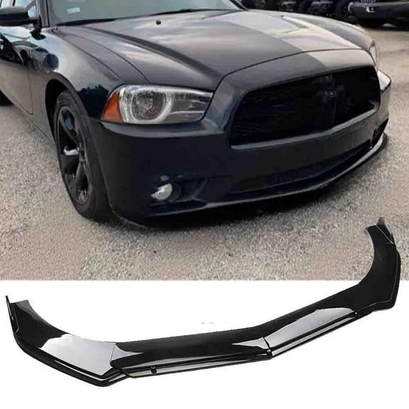 GJWL Compatible with Dodge Charger 2011-2014 Glossy Black Front Bumper Lower Lip Spoiler Diffuser