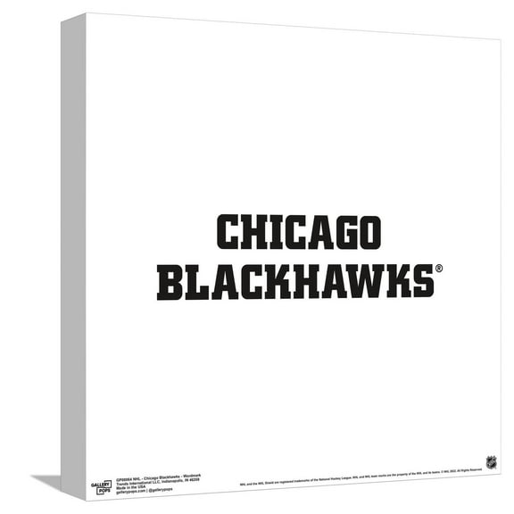 Gallery Pops NHL Chicago Blackhawks - Wordmark Canvas Wall Art, Unframed Version, 12" x 12"