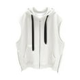 thumbnail image 2 of lmcalzta Mens Tank Tops Zip up Cardigan with Hooded Sleeveless Shirts Spring Summer Casual Outdoor Athletic Vests, 2 of 4