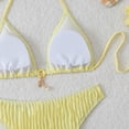thumbnail image 5 of uvwlwu Women Ribbed Triangle Halter Bikini Top with Tassel Charm Two Piece Swimsuit,S, 5 of 6