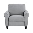 thumbnail image 7 of Living Room Casual 3pcs Sofa Set Dark Gray Textured Upholstered Sofa Loveseat Chair Rounded Arms Couch, 7 of 7