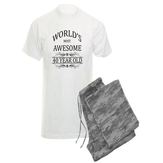 CafePress - World's Most Awesome 40 Year Old Men's Light Pajam - Men's Light Pajamas
