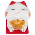 thumbnail image 1 of Kawaii Figurines Cute Animal Cat Statue Bookshelf Ornament Ceramic Handcrafted 1Set, 1 of 1