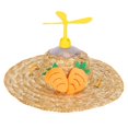 thumbnail image 2 of Sombrero de paja para perro y gato, sombrero estilo Hawaiano con accesorios para mascotas de libélula de bambú, 2 of 8