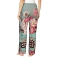thumbnail image 3 of Picia Vintage Typewriter Floral Womens Soft Woven Cotton Elastic Waistband Sleep Pajama Pant Lounge Sleep Pant With Pockets And Drawstring-Medium, 3 of 9