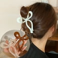 thumbnail image 3 of Ponytail Bow Large Hair Claw Crab Hair Accessories for Women Solid Acrylic Bowknot Hair Clips Hairpins Girls Barrettes Headbands, 3 of 9
