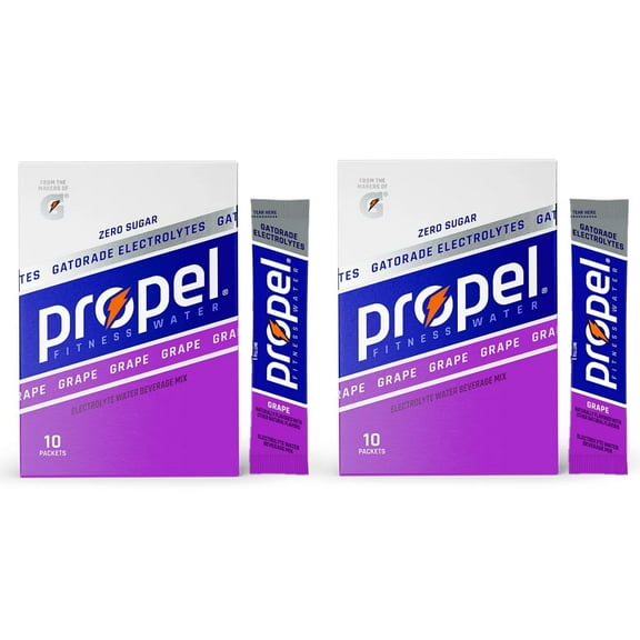 Propel Powder Packets, Grape With Electrolytes, s and No Sugar, 20 Count (Pack of 2) - in  Box