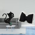 thumbnail image 2 of Reloj de pared con gato, bonito reloj de pared para guardería, sala de juegos, interior, bonito cojín con lazo, funda de almohada con lazo en forma de, 2 of 8