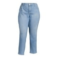 thumbnail image 3 of Terra & Sky Women's Plus Size Core Straight Leg Jeans, Available in Regular and Petite, 3 of 5