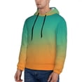 thumbnail image 3 of Wukai Orange To Teal Gradient1 Print Men Hoodies Fleece Sweatshirts Long Sleeve Sweaters Pullover Fall Outfits Winter Clothes-X-Large, 3 of 7