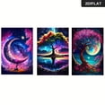 thumbnail image 3 of 2D Flat, 2D Flat 3pcs 15.7*23.6in/40cm*60cm Frameless Modern Romantic starry night Wall Art Canvas Painting Art for Living Room Cuadros Decor No Frame, 3 of 4