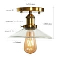 thumbnail image 2 of FSLiving RV Clear Glass Wall Light with Zipper Switch 12V Gold RV Decorative Light RV Ceiling Light Hallway Light Ceiling Mount,2700K Bulb Included Industrial Semi Flush Mount for RV Camper - 1 Light, 2 of 6