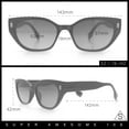 thumbnail image 3 of Womens Mod Urban City Hipster Rectangle Cat Eye Plastic Sunglasses Clear Tortoise - Smoke, 3 of 8