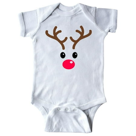 

Inktastic Reindeer Face Gift Baby Boy or Baby Girl Bodysuit
