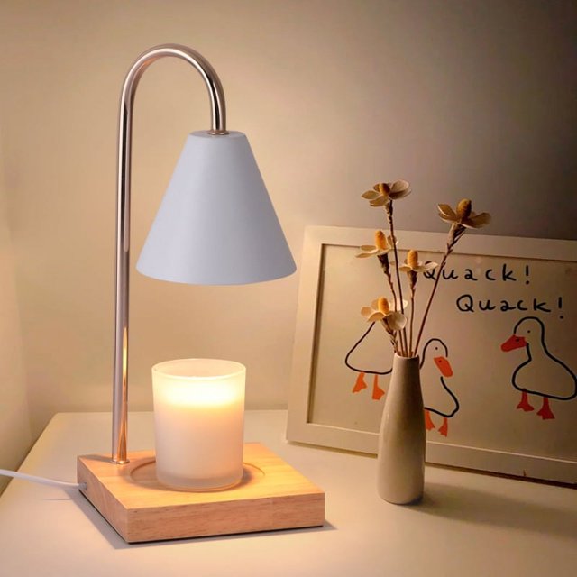 Lámpara de aromaterapia, lámpara de cera derretida, lámpara de vela derretida, lámpara de regalo para mesita de noche, lámpara de madera con atenuación temporizada, arte sin fuego,
