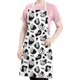 thumbnail image 5 of White Cow Black Spot Milk Pattern Apron-Garden Aprons for Women with Pockets-Cotton Linen Waterproof Kitchen Cooking Gardening Aprons Adjustable for Kitchen,Cooking,BBQ and Salon 33x27 Inch, 5 of 7