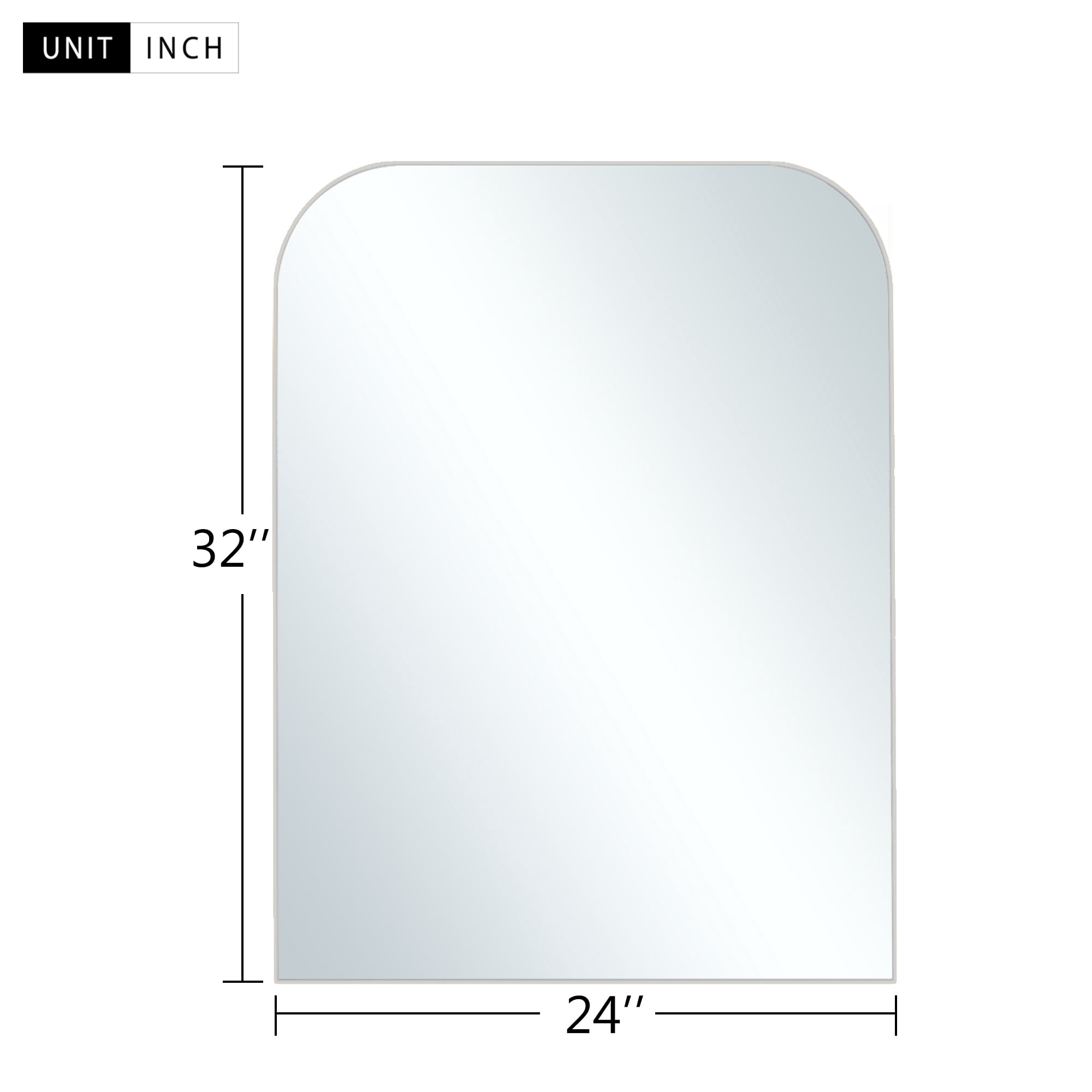 Iron Wall-Mounted Mirror Small Mirror 32"x24",Sliver