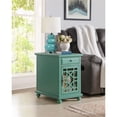 thumbnail image 3 of Bowery Hill Traditional Chairside Table with Power in Antique Teal Green, 3 of 11
