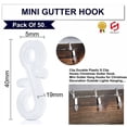 thumbnail image 3 of 50Pcs Outdoor Clear Gutter Hooks Light Clips Christmas Led Icicle Fairy Rope String, 3 of 9