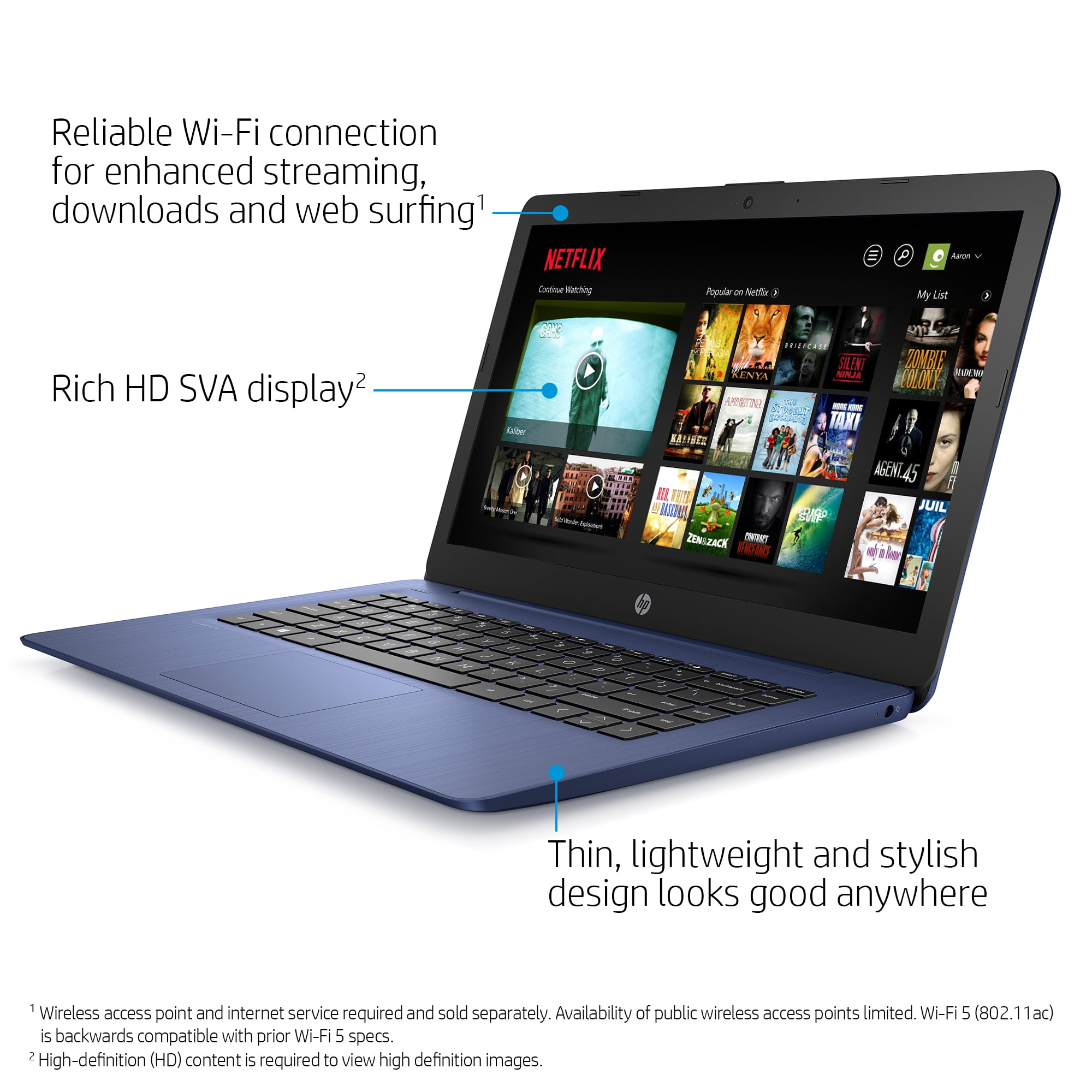 HP Stream 14" Celeron 4GB/64GB Laptop-Blue - Walmart