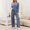 Blue women 2 piece lounge set a1, variant on Usloyux Women's 2 Piece Lounge Set V Neck Long Sleeve Pullover Top and Wide Leg Pants Matching Tracksuit Outfits with Solid Casual Style, Blue S