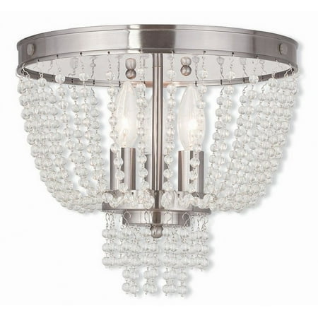 

3 Light Flush Mount in French Country Style 12.25 inches Wide By 11 inches High-Brushed Nickel Finish Bailey Street Home 218-Bel-1875453