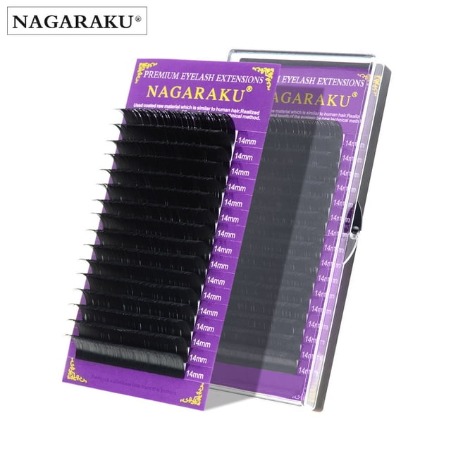NAGARAKU 16Rows Faux Mink Pestañas individuales Maquiagem Cilios para profesionales Extensión de pestañas de visón suave Tan Jianjun unisex