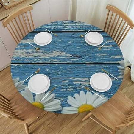

Sheronv Daisies Round Table Cover Stain Resistant & Washable - Indoor Outdoor Tablecloth for Kitchen Dining Wedding Parties - Cloth Ideal for Home Kitchen/Parties/Holiday Dinner