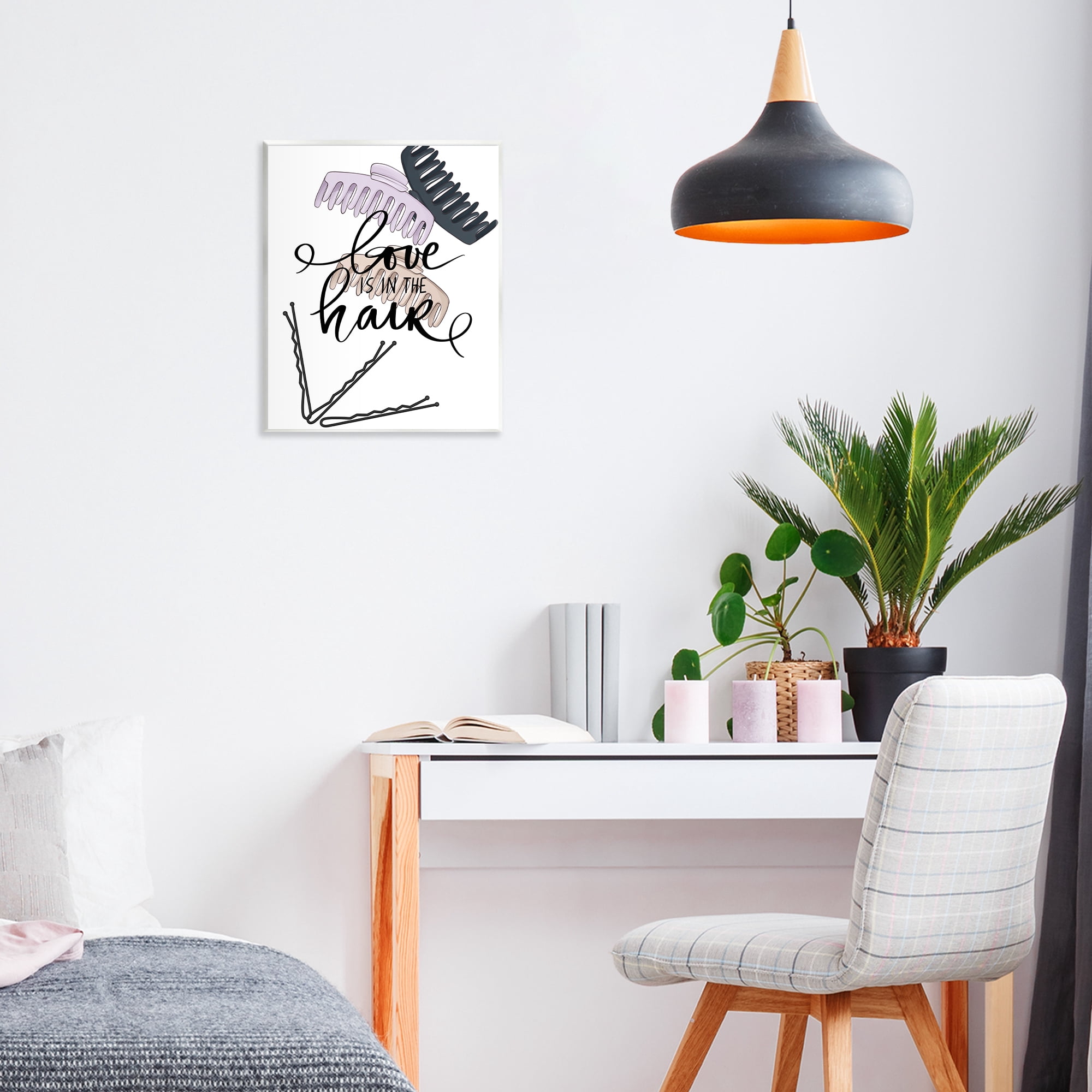 Stupell Industries Love Is In The Hair Wall Plaque Art, design by Jesse Keith