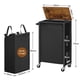 thumbnail image 4 of Cesto para ropa sucia HOOBRO Slim con tapa, 42 L, con ruedas, marrón rústico, 4 of 8