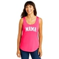 thumbnail image 2 of Distressed Mama Tank Top for Women Simple Graphic Shirt for Mom Neon Pink Tank Top Small, 2 of 4