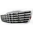 thumbnail image 2 of Grille Assembly Compatible With 2000-2002 Mercedes Benz E320 E430 Wagon Sedan Chrome Shell with Painted Black Insert, 2 of 3