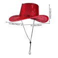 thumbnail image 2 of Slccxzc Sparkly Sequin Cowboy Hat Glitter Western Party Hat, 2 of 7