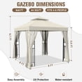 thumbnail image 4 of COOS BAY 8 ft. W x 8 ft. D Beige Outdoor Patio Soft Vented Top Gazebo with Zipped Netting, Corner Shelves, Ceiling Hook, 4 of 9