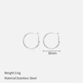 thumbnail image 2 of PAURO Hoop Earrings for Women Gold/Silver Plated Statement Stainless Steel 30mm 40mm 50mm 60mm Huggie Post Large Personalized Exaggerated Simple Round Jewelry Silver 30mm, 2 of 3