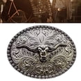 thumbnail image 2 of TIERPOP Bull Heads Cowboy Belt Buckle Western Belt Buckle for Belt Width 1.50-1.57 inch, 2 of 20