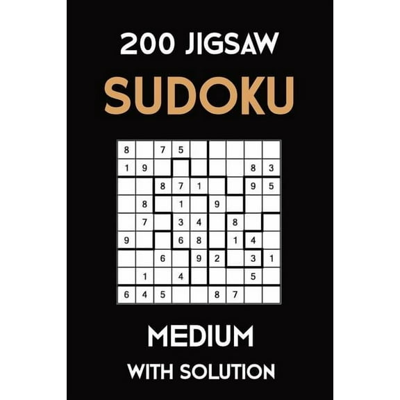 200 Jigsaw Sudoku Medium With Solution: Puzzle Book,9x9, 2 puzzles per page (Paperback)